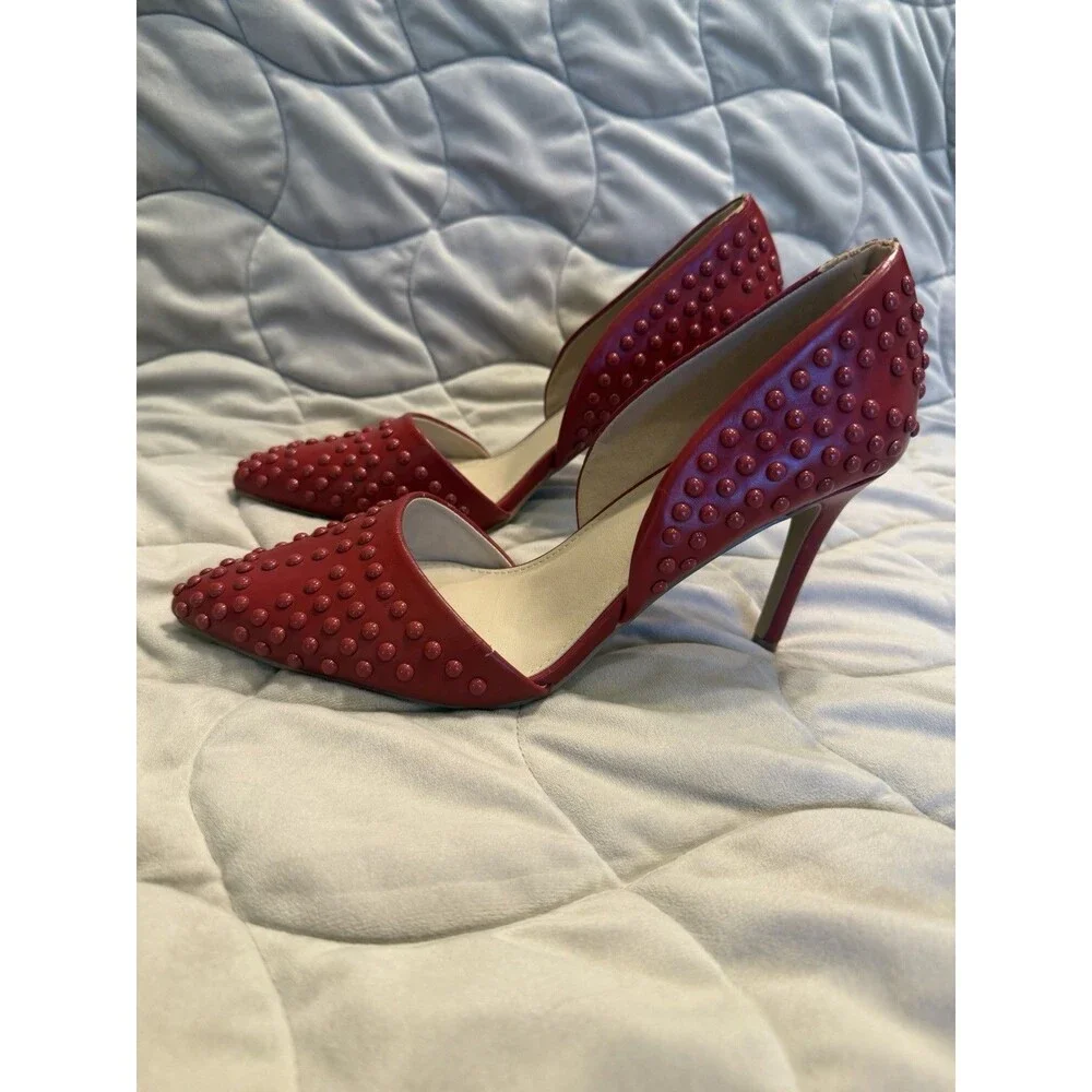 French Connection Red Women's Forever Studded Two-Piece Pumps NWOT Sz 11